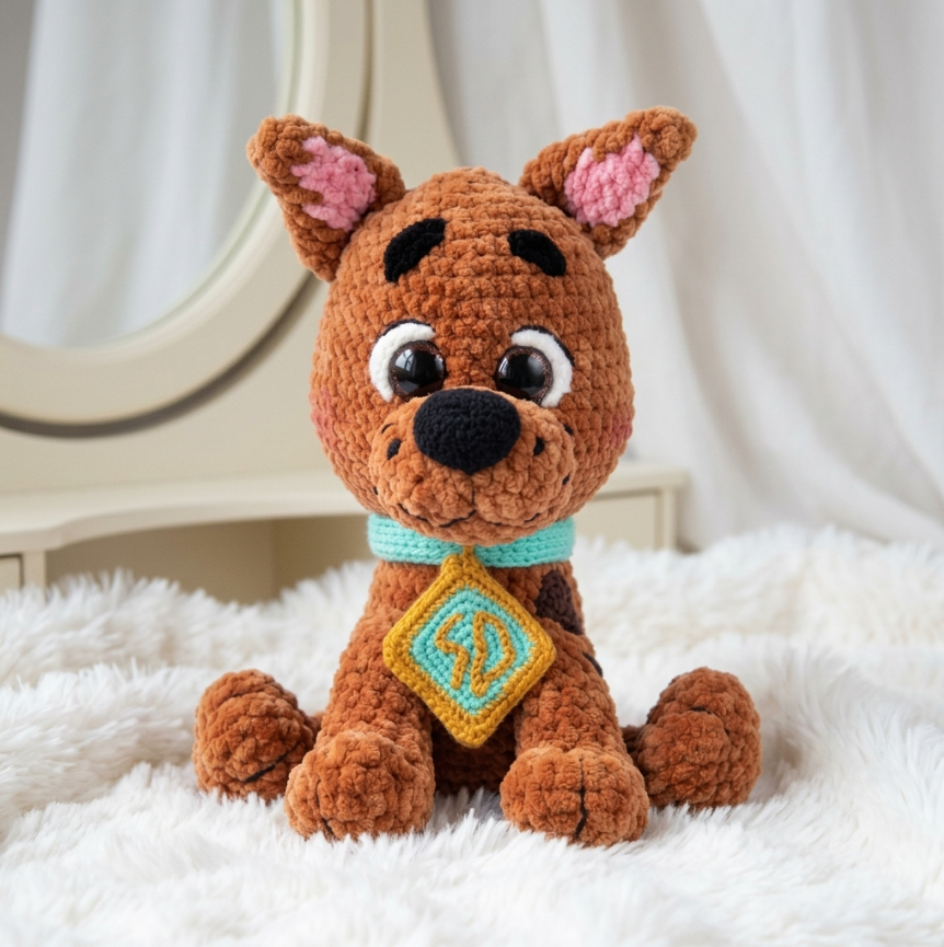 Low-Sew Detective Dog Crochet Pattern 🐶 Amigurumi Dog PDF | Cute Plush Toy