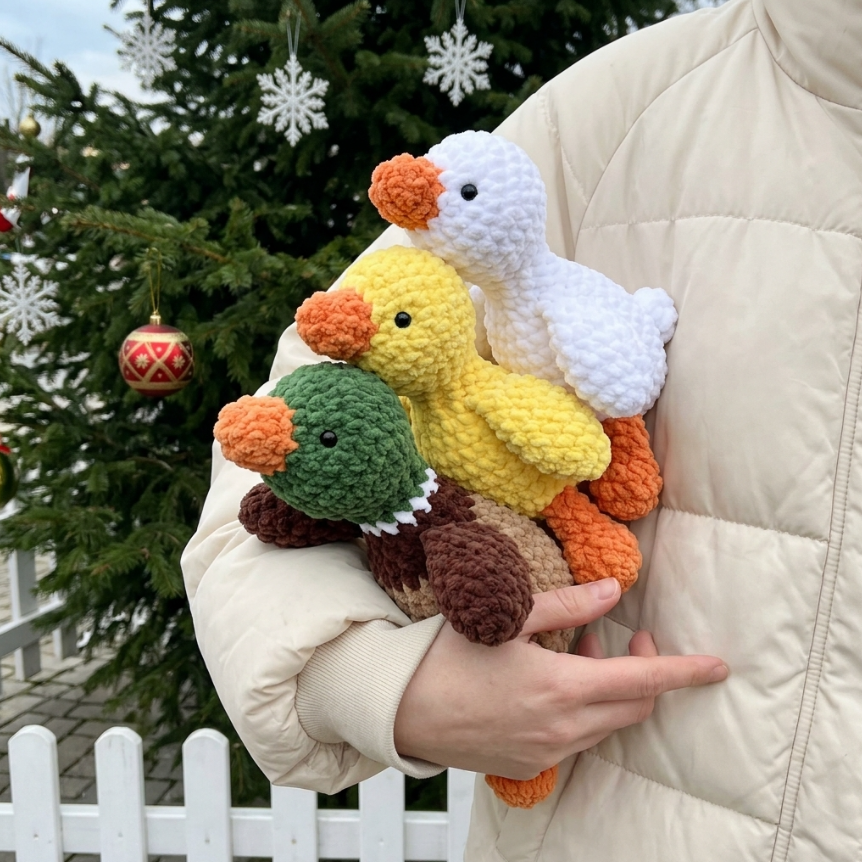 3-in-1 Duckling & Goose Crochet Pattern 🐥🪿 No-Sew Amigurumi PDF