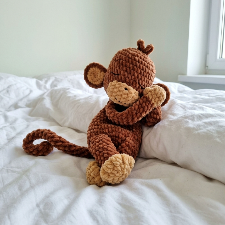 Sleeping Monkey Crochet Pattern 🐒 Snuggler Amigurumi Plush PDF | Easy Crochet