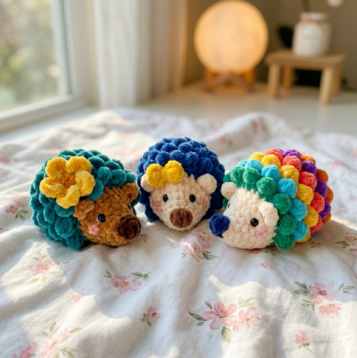 No-Sew Hedgehog Crochet Pattern 🦔 3-in-1 Amigurumi Plush PDF (Beginner-Friendly)