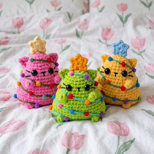No-Sew Cat Tree Crochet Pattern 🎄🐱 Catmas Tree Ornament PDF
