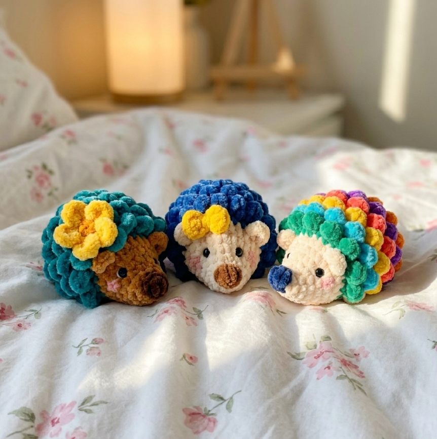 No-Sew Hedgehog Crochet Pattern 🦔 3-in-1 Amigurumi Plush PDF (Beginner-Friendly)
